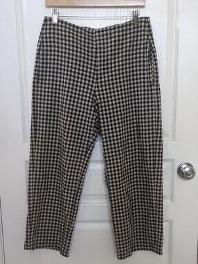 GAP Black and Cream Check Linen Pants